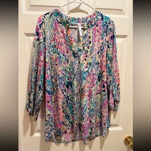 Vibrant Floral Women's Blouse